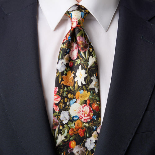Vase of Flowers Duchesse Silk Tie