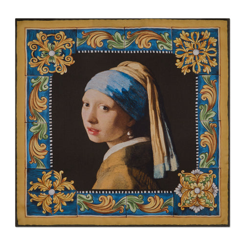 Girl with a Pearl Earring Silk Pocket Square