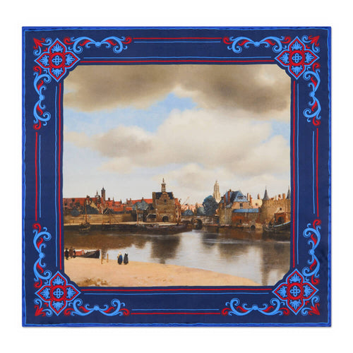 View of Delft Silk Pocket Square