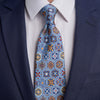 Cravatta Trionfo Barocco Azzurro Seta Duchesse