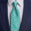 Cathedral of Noto Green Duchesse Silk Tie