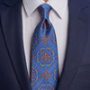 The Leopard Blue Duchesse Silk Tie