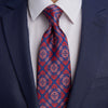 Royal Sicily Blue Red Pink Duchesse Silk Tie