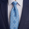 The Leopard Light Blue Duchesse Silk Tie