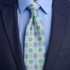 Cathedral of Noto White and Green Duchesse Silk Tie