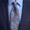 Baroque Garden Blue Duchesse Silk Tie