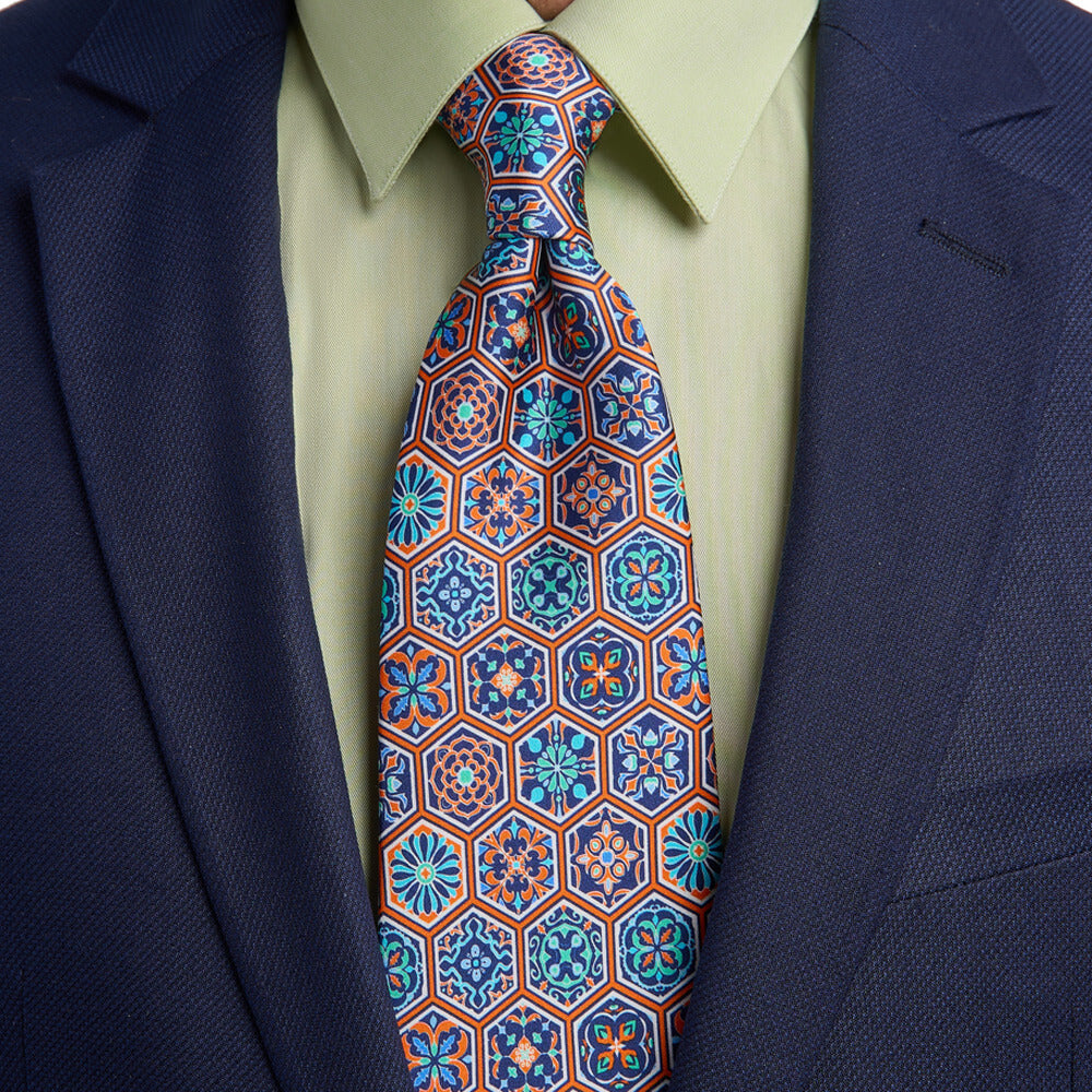 Baroque Triumph Orange Duchesse Silk Tie – Silvio Fiorello