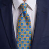 Templum Yellow and Blue Duchesse Silk Tie