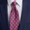Templum Red and Blue Duchesse Silk Tie