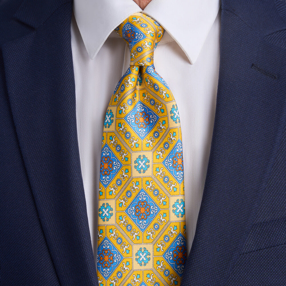 Victoriae Yellow Duchesse Silk Tie – Silvio Fiorello