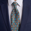Roman Mosaic Brown Duchesse Silk Tie