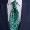 Roman Mosaic Green Duchesse Silk Tie