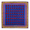 Pochette Gli Imperatori Blu Royal Rosso e Giallo Seta