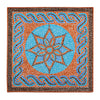 Roman Mosaic Orange and Light Blue Silk Pocket Square