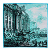 Trevi Fountain Aqua Silk Pocket Square