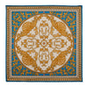 Imperium Teal and Ochre Silk Pocket Square
