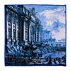 Trevi Fountain Blue Silk Pocket Square