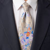 Paisley and Flowers Beige Silk Tie