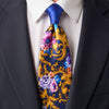 Ornamental Flowers Multicolour Contrast Knot Silk Tie