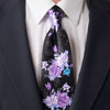 Garden of the Princes Black and Purple Silk Tie