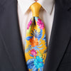 The Riviera Garden Contrast Knot Yellow Silk Tie
