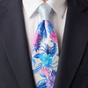 The Riviera Garden Contrast Knot White Silk Tie