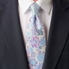 Royal Flowers White Contrast Knot Silk Tie