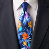 The Riviera Garden Contrast Knot Blue Silk Tie