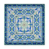 The Art of Caltagirone White Green Blue Silk Pocket Square