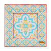 Santa Maria Tile White Yellow Silk Pocket Square