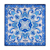 The Sun of Sicily White and Blue Silk Pocket Square