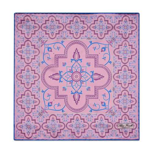 Santa Maria Tile Pink Silk Pocket Square