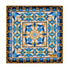 The Art of Caltagirone White Yellow Blue Silk Pocket Square