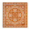 The Flower of Majolica Orange and White Silk Pocket Square