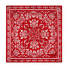 The Flower of Majolica Red and White Silk Pocket Square