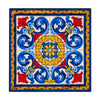 Santo Stefano White Blue Yellow Silk Pocket Square