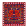 Ceramic Art Blue and Red Silk Pocket Square