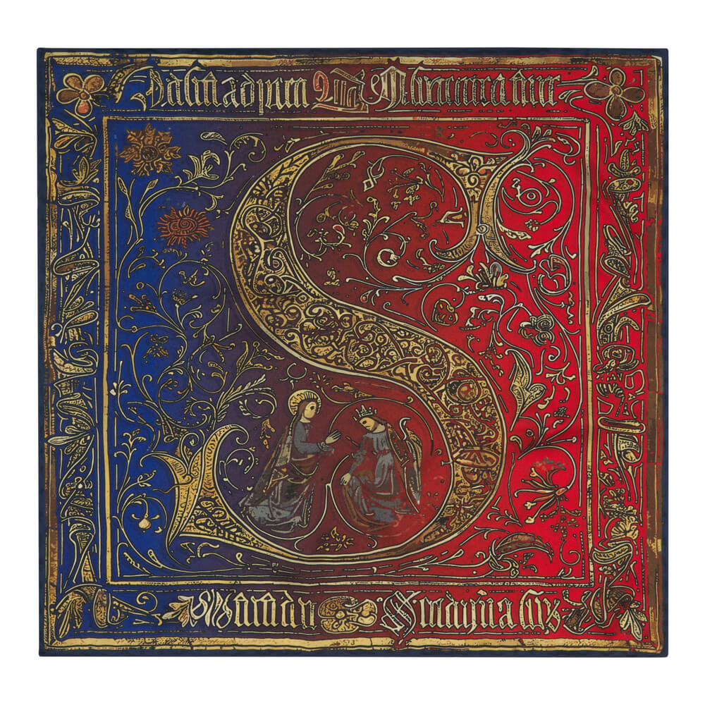 Medieval Monogram Letter S Red and Blue Silk Pocket Square – Silvio ...