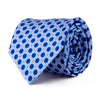 Blue and Light Blue Petals Geometry Silk Tie