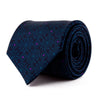 Cravatta Blu Teal Geometria Antica Seta Duchesse