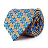 Yellow and Blue Octagram Silk Tie