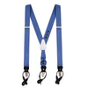 Medium Blue Double Tip Silk and Leather Braces