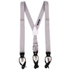 Pearl Grey Double Tip Silk and Leather Braces