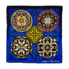 Baroque Ceramic Royal Blue and Yellow Silk Pocket Square