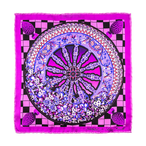 Ancient Sicily Fuchsia Silk Pocket Square