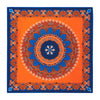 The Renaissance Orange and Blue Silk Pocket Square