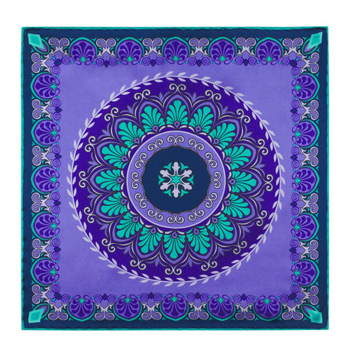 The Renaissance Purple and Green Silk Pocket Square