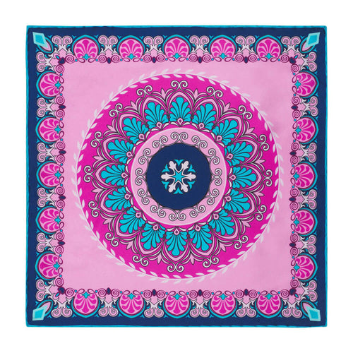 The Renaissance Pink and Light Blue Silk Pocket Square