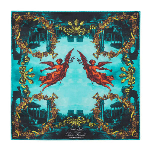 The Paradise Aqua Blue Silk Pocket Square