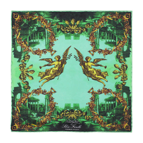 The Paradise Green Silk Pocket Square